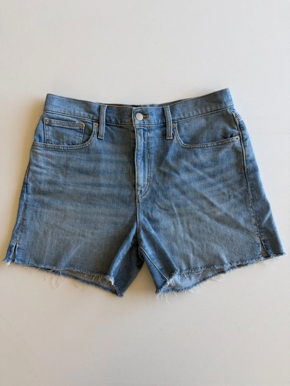 J.Crew High Rise Light Wash Denim Cutoff Shorts Size 29 Raw Hem Summer